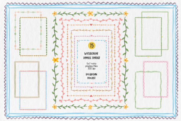 Adding Charm to Your Designs with Whimsical Watercolor Doodle Frames