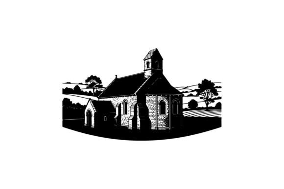 Black and White Vintage Church Illustration: A Guide to Timeless Design
