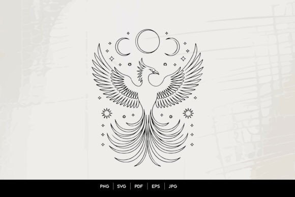 Celestial Phoenix Line Art SVG: A Creative Guide
