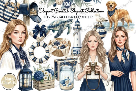 Coastal Girls Clipart PNG: Elevating Your Creative Projects with Elegant Seaside Designs