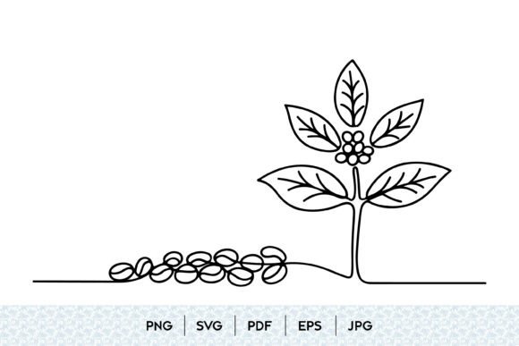 Coffee Plant One Line Art Design Guide