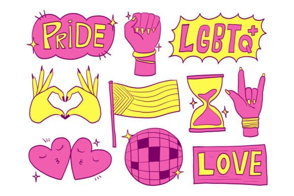 Cute Pride Doodle LGBT Month Celebrate