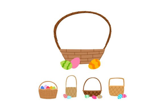 Easter Baskets and Colorful Eggs Vector: A Versatile Resource for Holiday Design