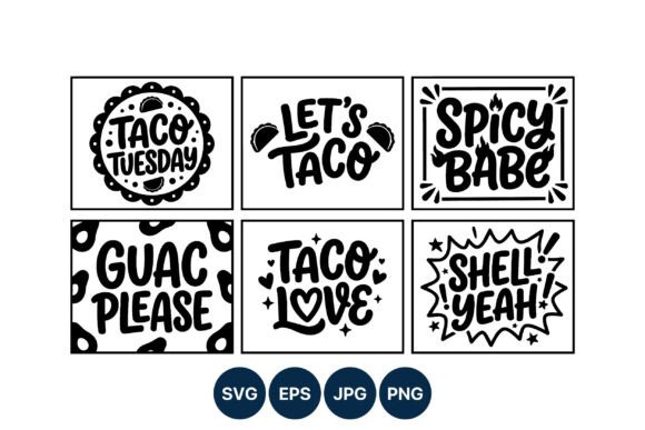 Elevating Brand Identity with Taco Tuesday Fun Phrase Vector Art