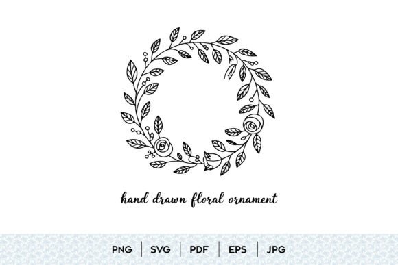 Elevating Design with the Hand Drawn Floral Wreath Ornament Line