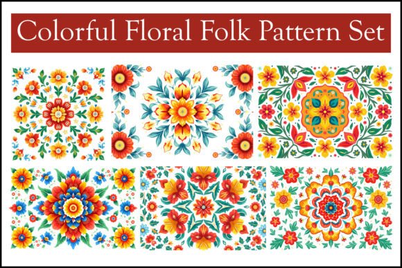 Evaluating the Colorful Floral Folk Pattern Set for Modern Design Projects