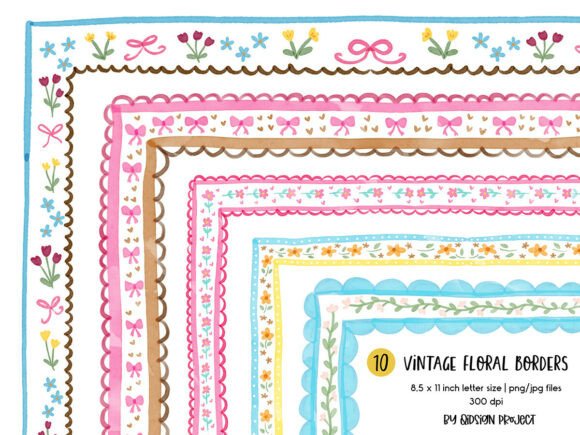 Evaluating the Vintage Floral Borders PNG Bundle for Your Design Needs