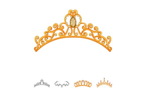 Golden Gemstone Tiara Presenting Elegant