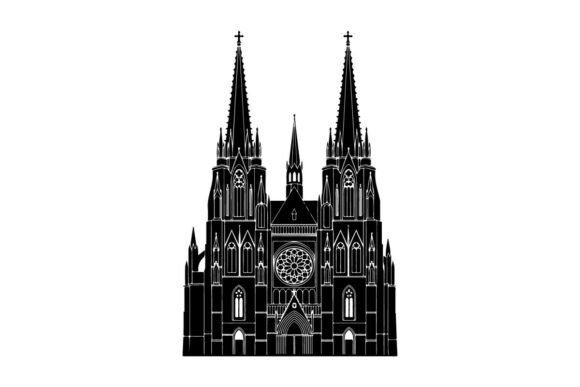Gothic Cathedral Illustration Black and White: The Power of Elegant Silhouettes
