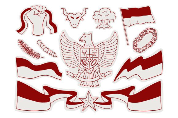 Indonesia Independence Sticker Garuda: A Patriotic Design Bundle