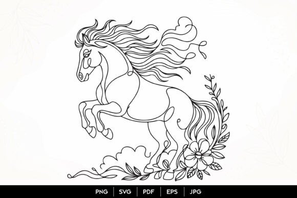 Majestic Floral Horse SVG Design: Bringing Elegance to Your Creative Projects