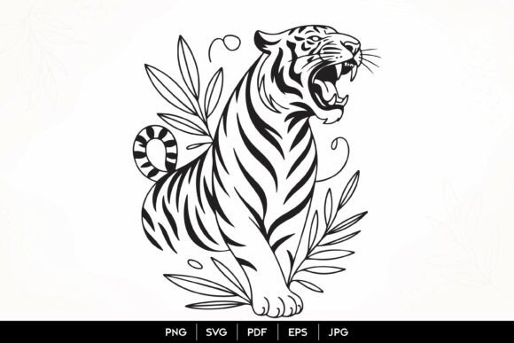 Majestic Roaring Tiger SVG Design