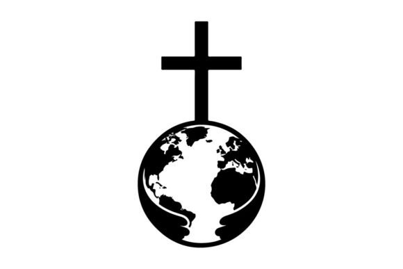 Minimalist Black Cross on Cracked Earth