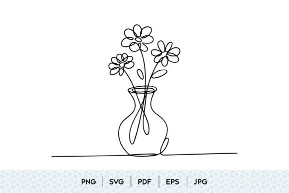 Minimalist Flower Vase Line Art SVG Guide
