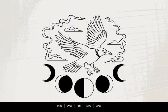 Mystical Raven Moon Phases Line Art SVG: A Practical Guide to Quality and Usage
