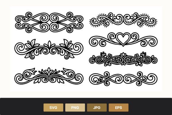 Ornamental Floral Heart Borders