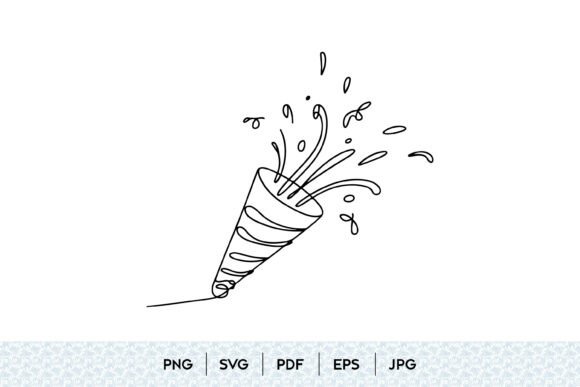 Party Popper One Line Art Design: A Versatile Tool for Celebration