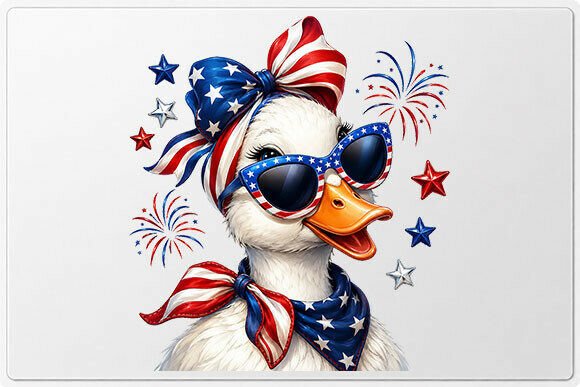Patriotic Duck PNG: A Festive Design Asset