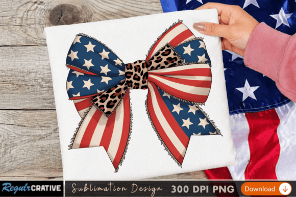 Patriotic Red, White, and Blue Bow PNG Evaluation