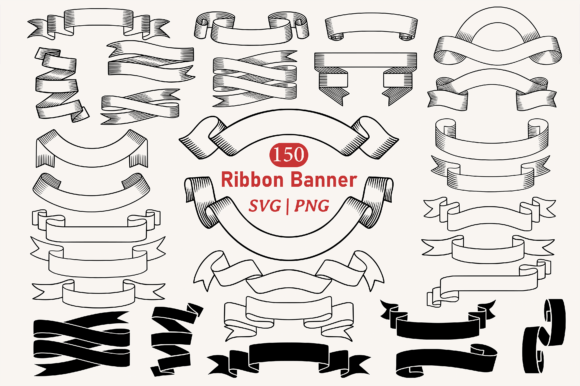 Ribbon Banner SVG PNG Clipart Bundle: Elevating Modern Design with Timeless Elegance