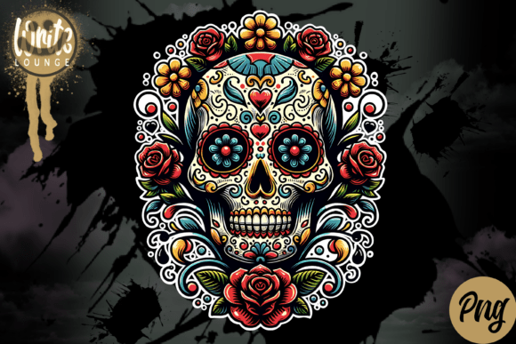 Sugar Skull Floral PNG Design Guide
