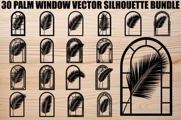 Transform Your Creative Projects with the Palm Window Silhouette Bundle