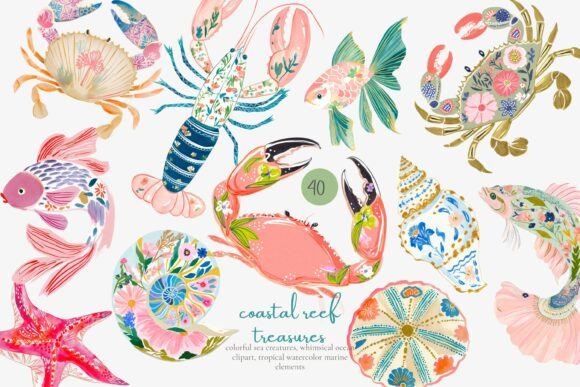 Tropical Reef Clipart Set: A Vibrant Marine Collection