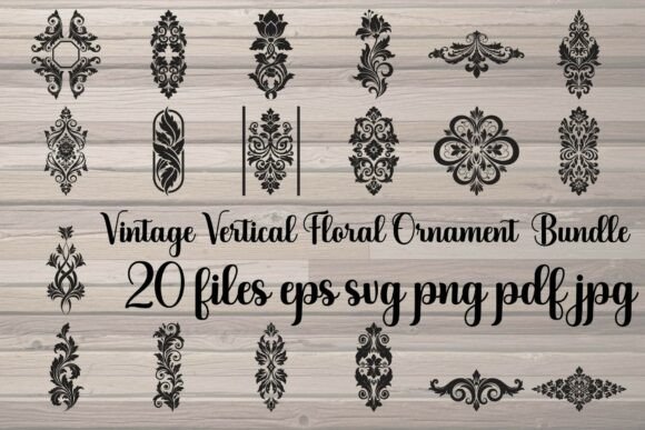 Vintage Vertical Floral Ornament Collection