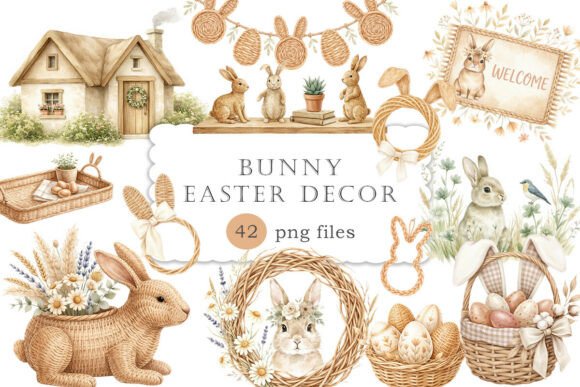 Watercolor Easter Bunny Decor Clipart: A Creative Solution for Spring Projects